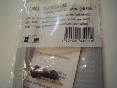 Faller 163001 Front Axle, Fully Assembled for Sprinter (with Wheels) Model Kit,