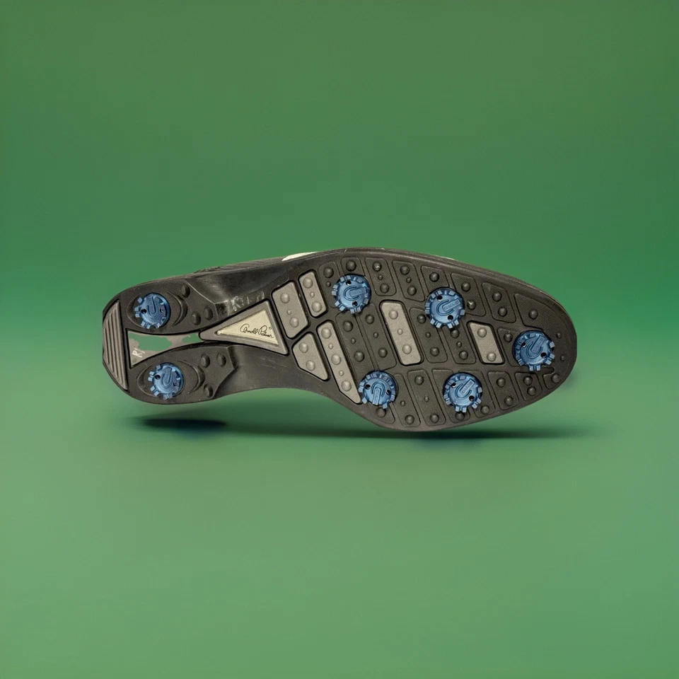 Arnold Palmer Latrobe Club Paraguas Logo Zapato de Golf Cuero Blanco Para Hombre Talla 10 Foto 2 de 2