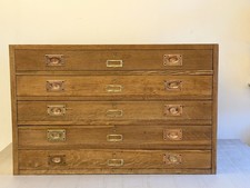 Industrial Plan Chest Vintage, 5 Drawer Bank of Drawers for Architects 