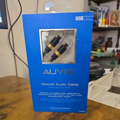 AUVIO Optical Audio Cable 6ft  For TV/HDTV DVD Blu-Ray Satellite Game Va5