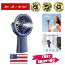 Dual Function Handheld & Desk Misting Fan - 4000mAh Battery, Water Spray Feature