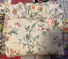 RALPH LAUREN - PETTICOAT FLORAL KING FITTED & RUFFLED FLAT SHEET - MADE IN USA