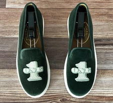NEW! Women's $575 Stubbs & Wootton Velvet “DOLLAR BILL” Sneakers Loafers Shoes 6