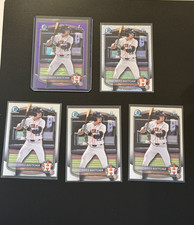 5x Bryce Boettcher Bowman 1st Lot: Purple Wave /250, Sparkles Refractor, Base