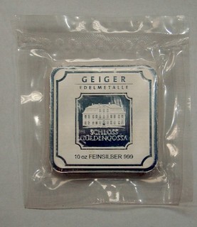 Geiger Edelmetalle 10 oz. .999 Silver Bar Sealed in Pack