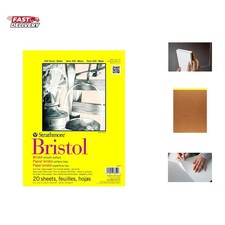 300 Series Bristol Paper Pad, Smooth, Tape Bound, 9x12 inches, 20 Sheets 100l...