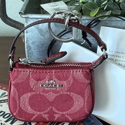 NWT Coach Mini Nolita Bag Charm In Signature Red Denim | eBay