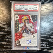 2020 Panini Mosaic Jordan Love #RA11 Rookie Auto Choice Fusion Red PSA 9