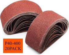 20 PCS 3x18 Inch Sanding Belts Aluminum Oxide 40-400 Grit Sander Belt Sandpaper