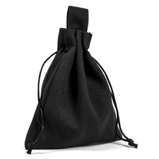 Leather Belt Pouch Drawstring Coin Purse Portable Retro Travel Phone Dice Black