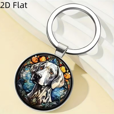 Weimaraner Dog Keychain Key Ring Purse Handbag Bag Backpack Car Charm Gift