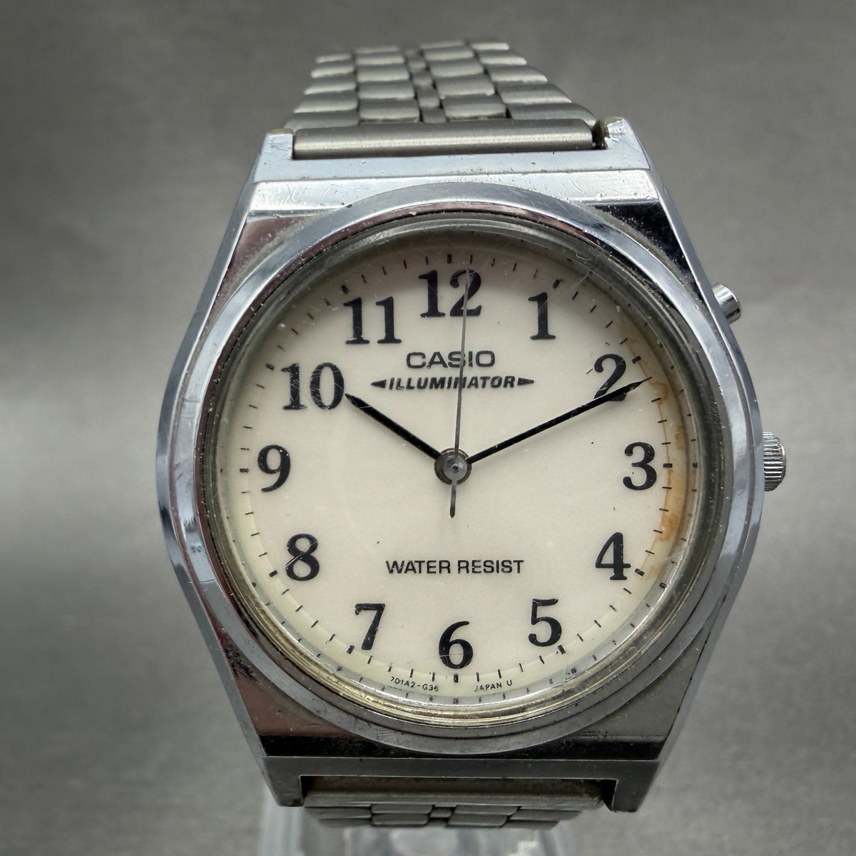 Casio Illuminator MQ-405 Watch Men 35mm White Dial Silver  display picture 2