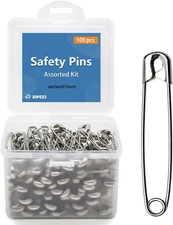 3 Inch Large Safety Pins - 100 Pcs Heavy Duty Steel Wire Pins