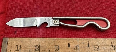Vintage 40 s Red GEO SCHRADE KNIFE CO. Wire Jack Pocketknife Pat.1-27-42 USA