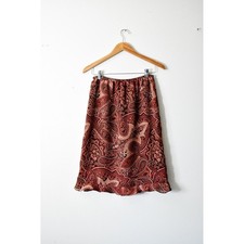 Uniform John Paul Richard Skirt Womens Medium Rust Brown Vtg 90s Paisley Midi