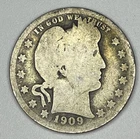1909 S Barber Quarter 25C 25 Cents 90% Silver USA Coin