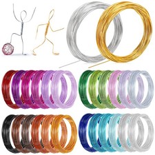Foraineam 25 Colors 1230 Feet Colored Aluminum Craft Wire 20 Gauge 25