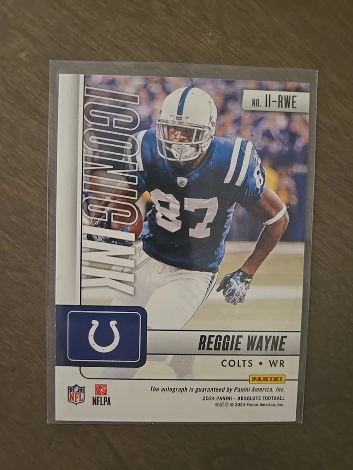 Reggie Wayne Iconic Ink Red Auto #'d /75. Indianapolis Colts NFL Legend.  - Image 2 of 2