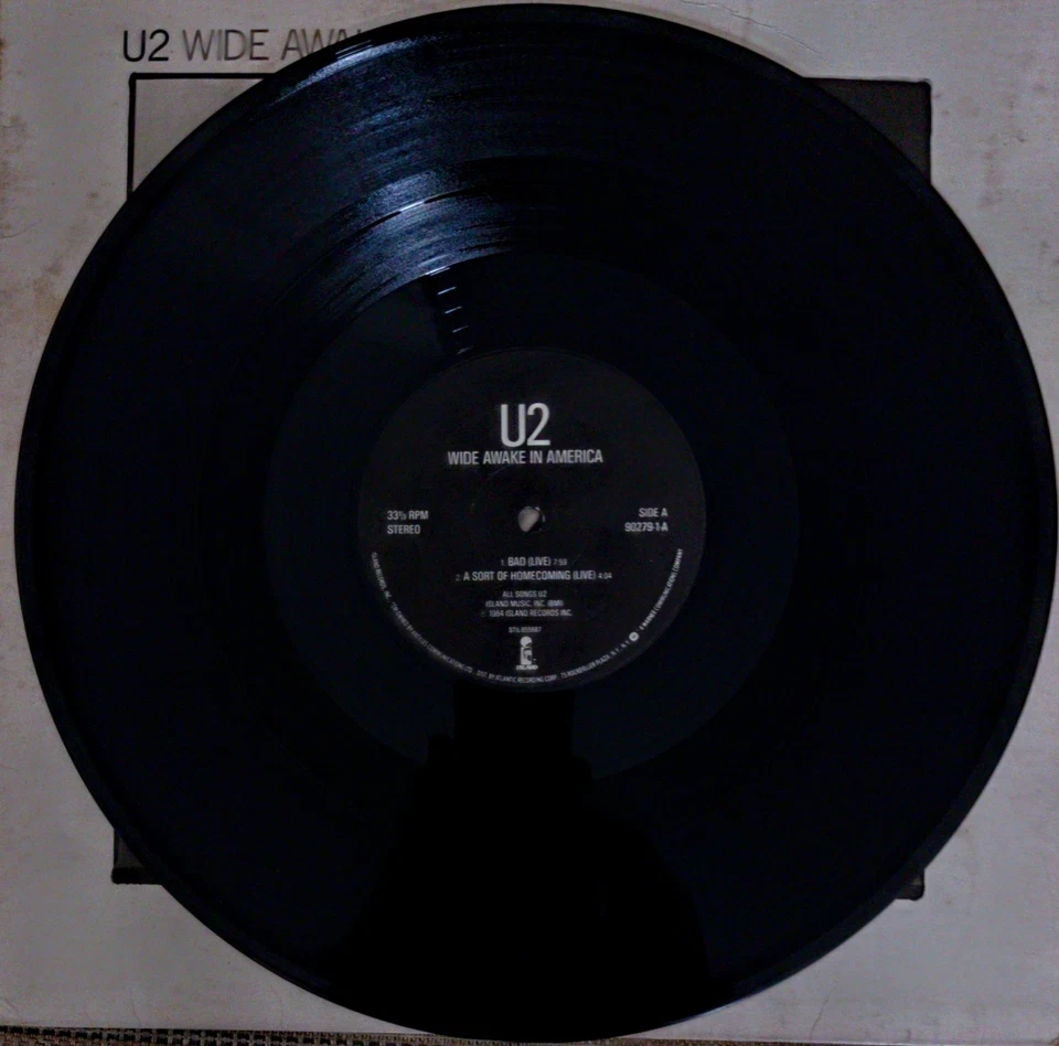 U2 Wide Awake In America Live 12" Vinyl EP Mini Album 1985 Island 90279-1-A. Ex. - Image 3 of 4