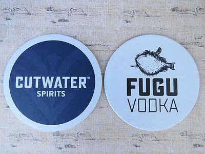 Beer Coaster ~ (BALLAST POINT) CUTWATER SPIRITS Fugu Vodka ~ San Diego, CALIF