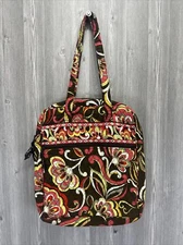 Vera Bradley Tote Bag Shoulder Bag Zipper Closure Puccini Brown & Red