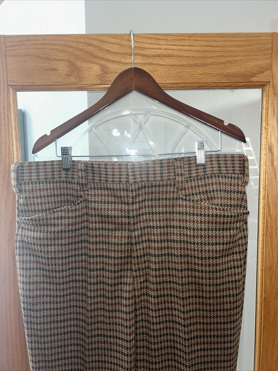 Vintage 60s LEE Polyester Houndstooth Plaid Pants See
