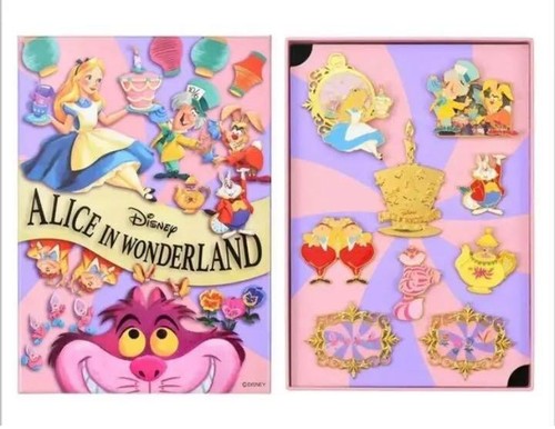 Disney Store Alice in Wonderland 70th Pin Pins Badge Collection Box Set NEW - 第 6/8 張圖片