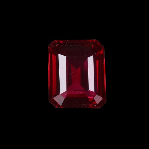 Lab-Created Emerald Cut Red Ruby Gemstone For Ring Making 9.00 Carat - Picture 4 of 4