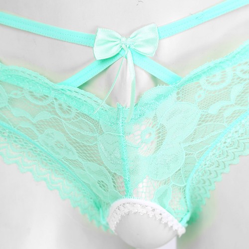 Men's See-through Briefs Open Crotch Panties Thong Crossdress Underwear Lingerie - Picture 40 of 93
