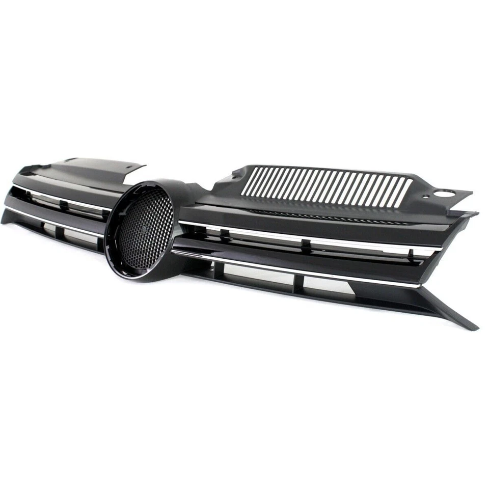 For 2010-2014 VW MK6 Golf/GTI/Jetta Sportwagen Black W/ Chrome Trim Sport Grille - Image 4 of 4