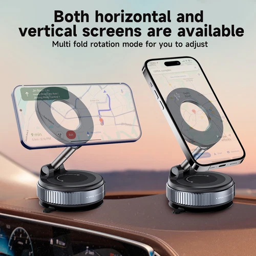 Supporto supporto telefono auto ventosa magnetica regolabile 360° per MagSafe - Foto 3 di 16