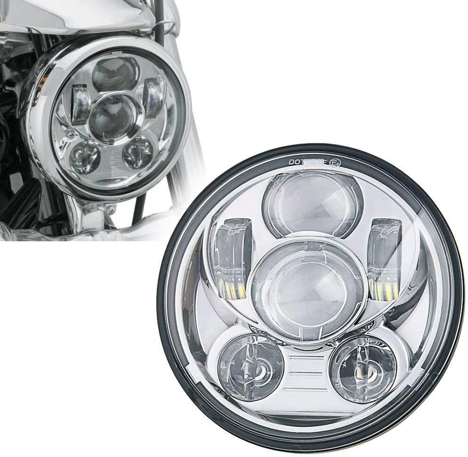 Harley Davidson 5 3/4" LED Cromo Faro Daymaker para Dyna Sportster Bob 883 Foto 2 de 3