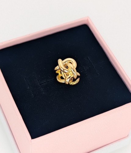 NEW 100% Authentic PANDORA 14k Gold Plated Infinity Knot Spacer Charm 763755C00