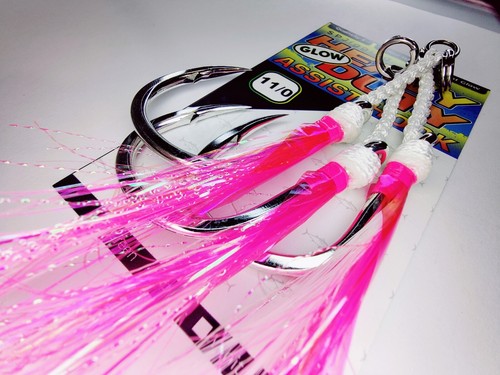 High Quality Big Game GLOW Assist Hook 7/0, 9/0, 11/0 + BONUS 300 lb Split Rings - Picture 8 of 22