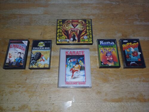 MSX Cassette Games x6 Pacchetto, Uovo Chuckie, Karate, Buzz Off, Ninja, Way of Tiger - Foto 1 di 9