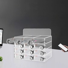 12 Slots Cell Phone Locker Box Transparent Acrylic Storage Box W/Locks TOP