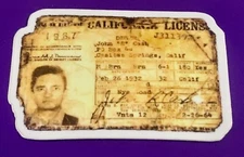 JOHNNY CASH Vinyl Sticker/Decal 4x” 1967 California Driver’s License 🔥Very Cool