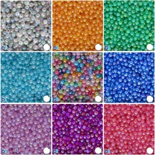 BeadTin Transparent AB 6mm Round Plastic Craft Beads (300pcs) - Color choice