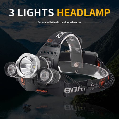 BORUiT LED Headlamp USB Rechargeable Head Torch Headlight Light Lamp Flashlight - Picture 7 of 46
