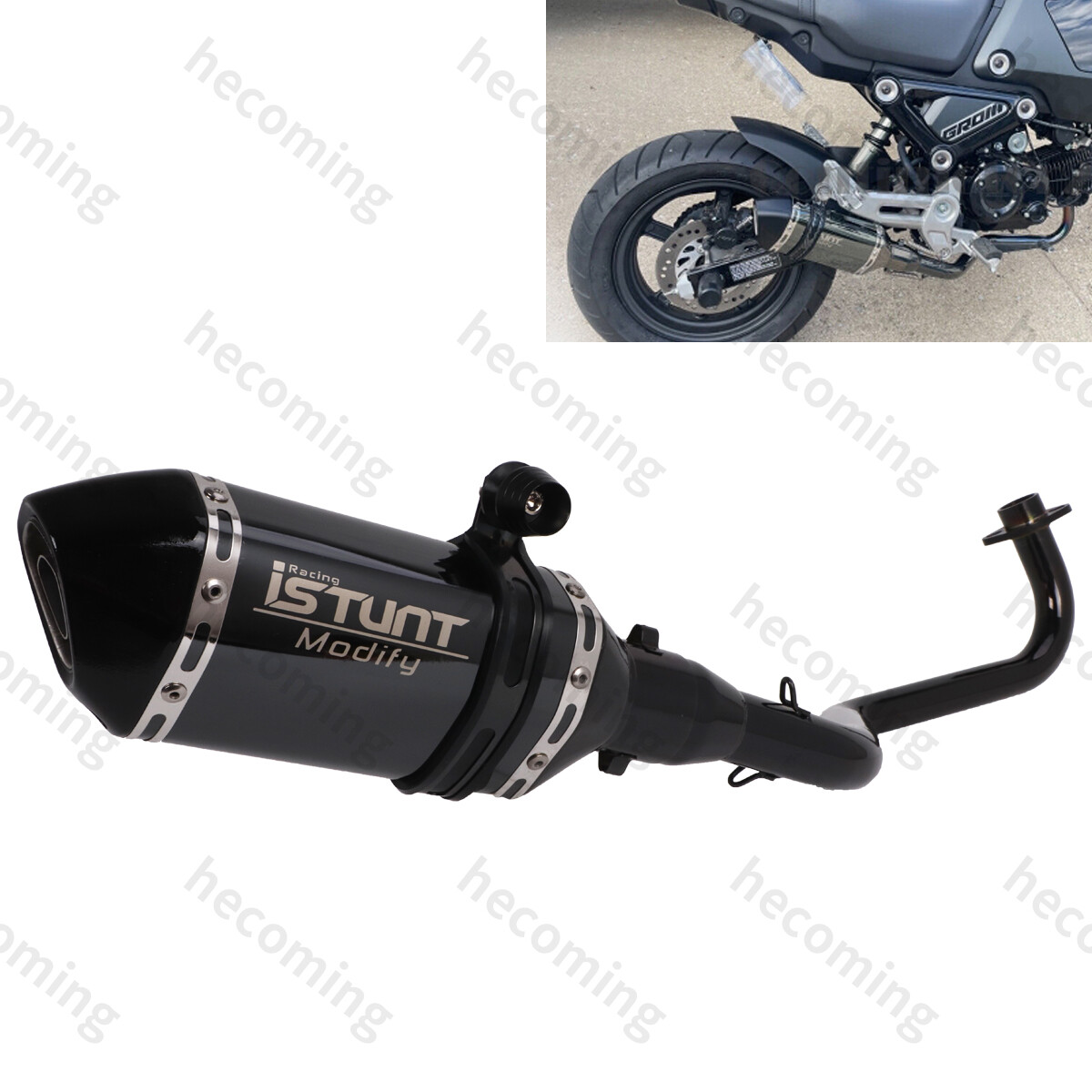 0507B： BB EXHAUST SYSTEM HONDA GROM MSX Full Exhaust System Slip on For Honda Grom msx 125 2013-2022