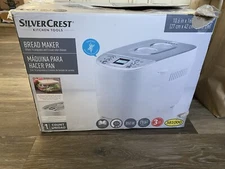 SilverCrest 850w Bread Maker with 16 Programs Breadmaker White Brown Gluten Free