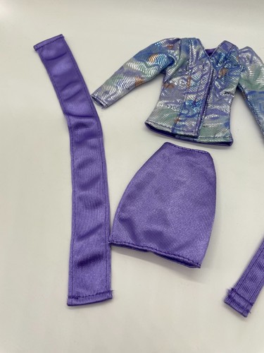 Vintage 1995 BARBIE Fashions Sparkle Pretty Blue and Purple Outfit - Picture 5 of 6