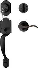 Oil-Rubbed Bronze Front Door Lock Set with Handle and Deadbolt