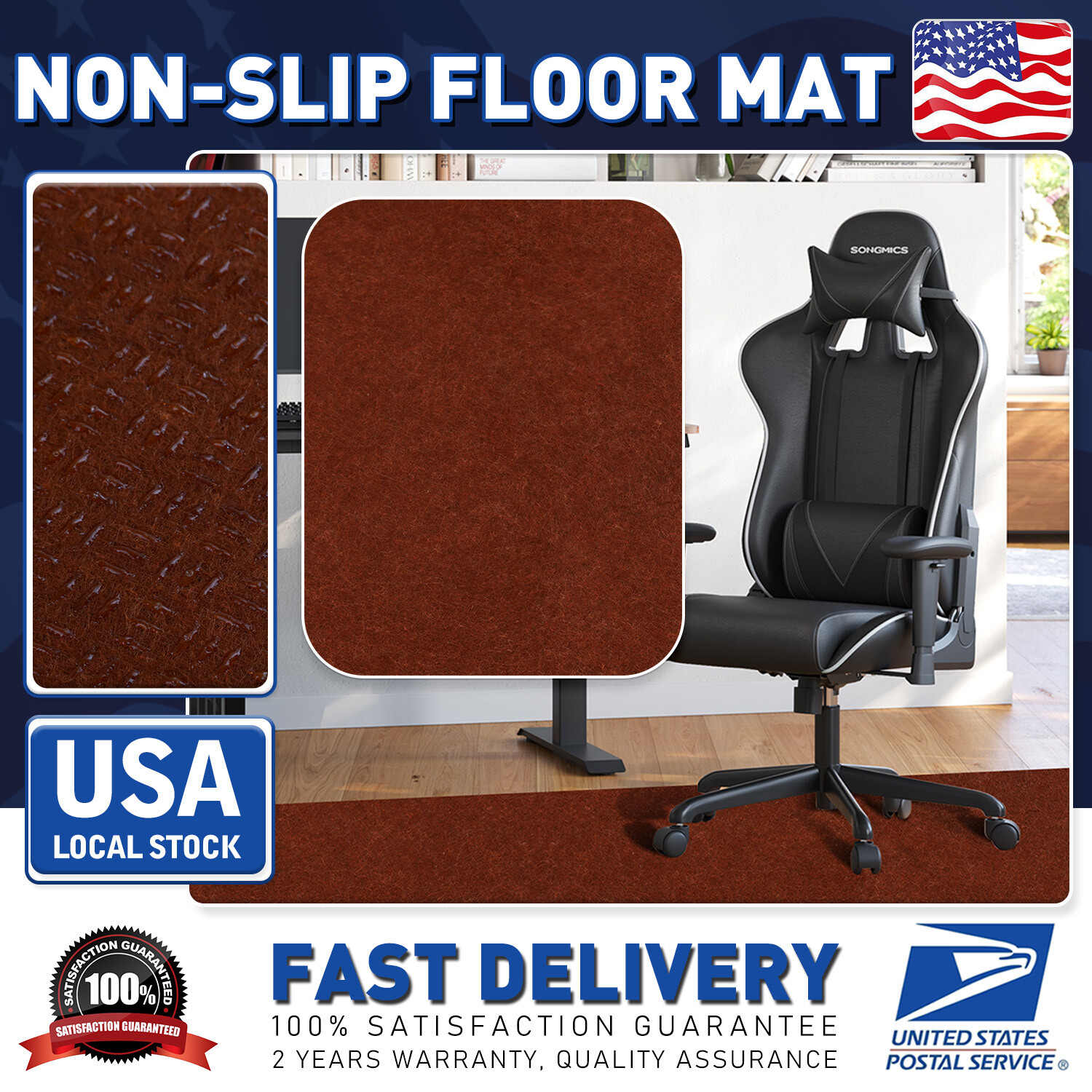 1× Office Chair Mat Computer Desk Chair Mat for Carpet Floor Scratches Protector