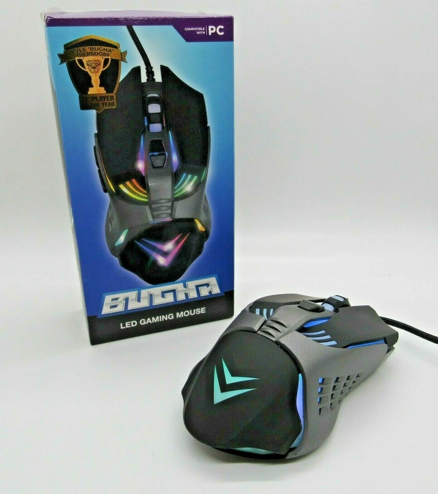 LED Gaming Mouse for PC 7 KEY 7200 DPI USB Wired BUGHA - New Sealed - Image 3 of 4