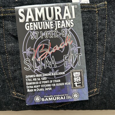 Samurai Jeans S710XX-BK 17oz Sulfide Black Denim Slim Straight One