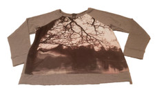 Lane Bryant Gray Sweatshirt for Women 14/16 Fall Woods Lake Graphic Cotton Blend