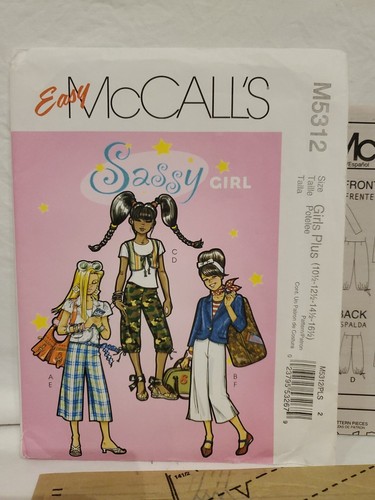 SZ 101/2-161/2 Uncut McCall's M5312 Girls Plus Lined Jackets Vest Pants - Picture 2 of 15