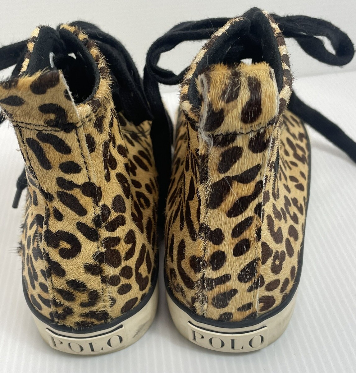 Polo Ralph Lauren Sag Harbour Cheetah size 5 Fur Upper