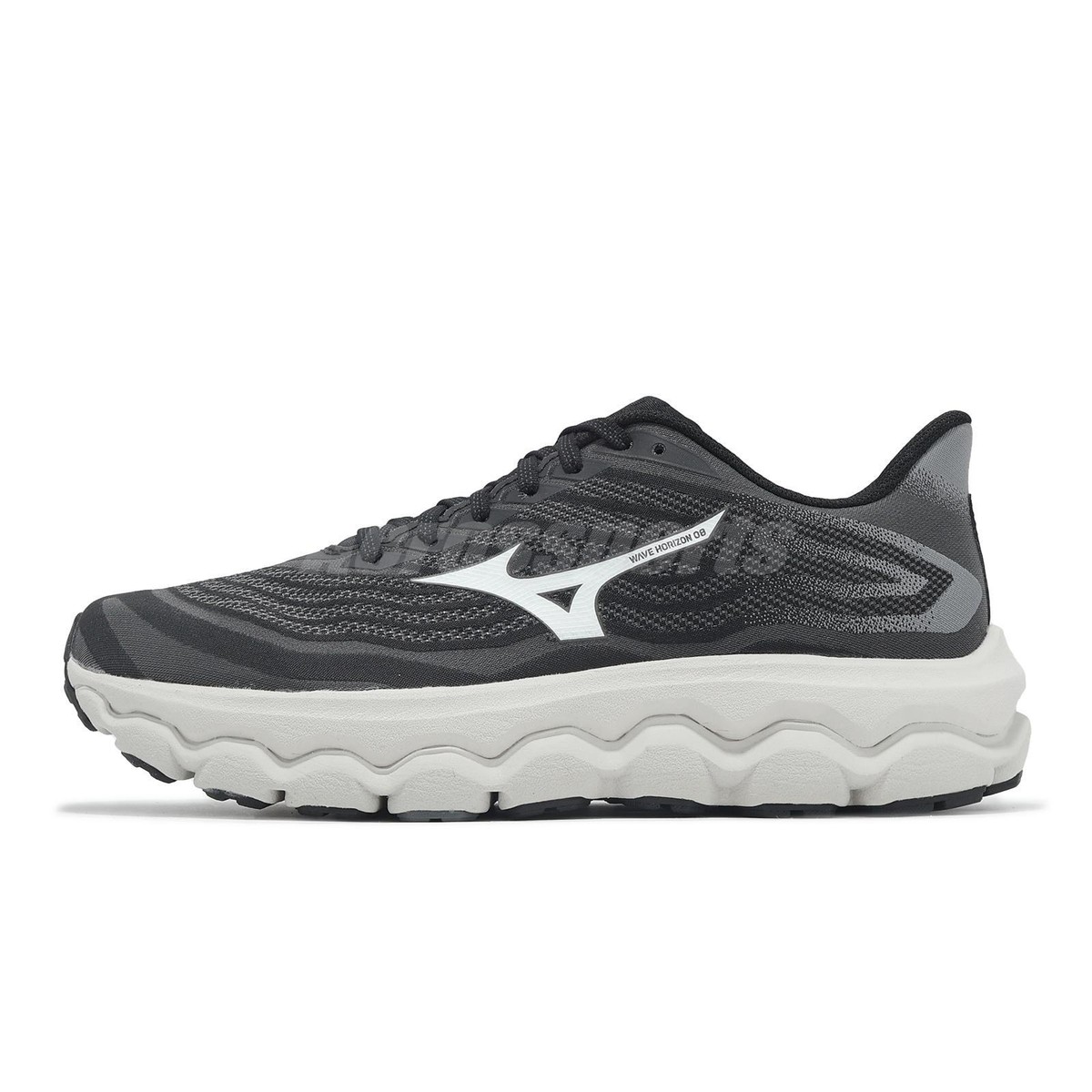 チョレイ Mizuno Wave Horizon 8 Super Wide Grey Black Men Road Running